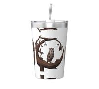 WBQLSL Owl under the starry sky Printed Travel Bottle - Portable Water Bottle, Office and Car Sports Travel Mug
