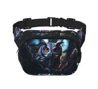 WBQLSL Owl's Eyes Printed Waist Bag, Stylish Crossbody Bag, Lightweight Travel Sports Chest Bag