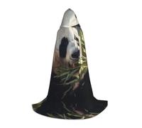 WBQLSL Panda eating bamboo Patterned L Wizard Cape, Suitable for Adults & Teens Cosplay, Full Size Range S, M, L