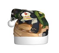 WBQLSL pandas of Father and son Adult Christmas hat, 15.7-inch high plush Christmas hat, unisex decorative hat, Santa Claus Christmas Halloween party