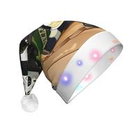 WBQLSL pandas of Father and son Decorative Santa hat with LED lights, perfect for costume parties and stage performances.
