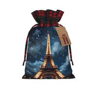 WBQLSL Paris Tower Printed Flower Pocket 8.3x11.8 Inch Holiday Party Decoration Gift Bag Candy Snack Storage Bag