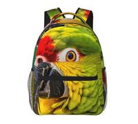 WBQLSL Parrot bird close-up Lightweight travel backpack suitable for hiking, business trips, camping, fitness, school, university, and other occasions, featuring a multi-pocket design.