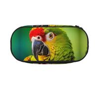 WBQLSL Parrot Bird Close-up Printed Pencil case - Multi-Layer partition Pencil case, Suitable for Storing Campus Office Stationery