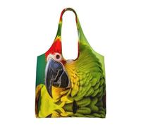 WBQLSL Parrot bird close-up Printed Shoulder Bag - Suitable for sturdy canvas bags, shopping bags, Black, One Size