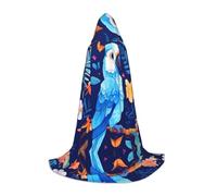 WBQLSL Parrot Illustration Patterned S Wizard Cape, Suitable for Adults & Teens Cosplay, Full Size Range S, M, L