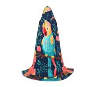 WBQLSL parrot motifs Patterned M Wizard Cape, Suitable for Adults & Teens Cosplay, Full Size Range S, M, L