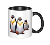 WBQLSL penguin Double Color Ceramic Mug, Classic Large Handle Mug, Suitable for Office and Home Leisure - Microwave Safe