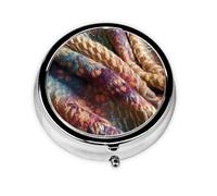 WBQLSL person leading Printed round medicine box with 3 compartments for portable medicine storage