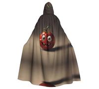 WBQLSL personificationTomato Halloween cape masquerade hooded cape rave party costume (length 147 cm/hood height 38 cm)