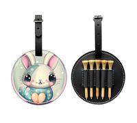 WBQLSL Pink Cartoon Bunny Fashionable Printed Golf tee Storage Bag - Lightweight Design for Quick tee Storage