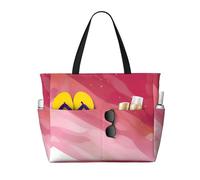 WBQLSL Pink gradient style Pattern beach travel bag for gym/swimming pool/supermarket shopping/short trip