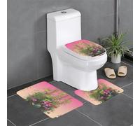 WBQLSL Piranha Plant Group 3-Piece Flannel Floor mat Set Bathroom Non-Slip mat for Bathroom Bedroom