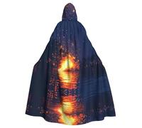 WBQLSL Pixel Particle Storm Printed Hooded Cape - Holiday Party/Carnival Cosplay Costume Suitable for Adults and Children