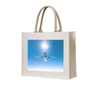 WBQLSL planes Printed Canvas Tote | Lightweight Storage Bag Perfect for the Beach, Picnics, and Everyday Shopping