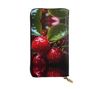 WBQLSL post-harvest fruit Stylish leather wallet, 7.48 x 4.13 inch long zippered coin purse, convenient travel cash wallet