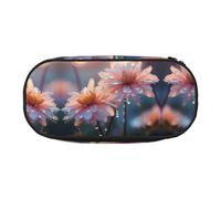 WBQLSL Post Rainy Day Flower Printed Pencil case - Multi-Layer partition Pencil case, Suitable for Storing Campus Office Stationery
