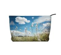 WBQLSL prairie flower Pattern cosmetic bag - lightweight and compact zipper closure clutch, daily cosmetic storage bag