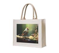 WBQLSL Predatory Little Perching Bird Printed Canvas Tote | Lightweight Storage Bag Perfect for the Beach, Picnics, and Everyday Shopping