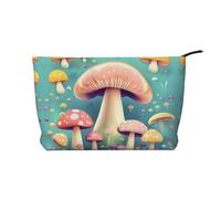 WBQLSL Pretty little mushrooms Corduroy cosmetic bag - travel storage bag, can hold lipstick, powder and other cosmetics