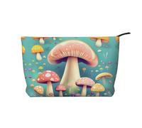 WBQLSL Pretty little mushrooms Pattern cosmetic bag - lightweight and compact zipper closure clutch, daily cosmetic storage bag