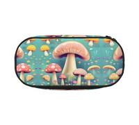 WBQLSL Pretty Little Mushrooms Printed Pencil case - Multi-Layer partition Pencil case, Suitable for Storing Campus Office Stationery