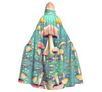 WBQLSL Pretty little mushrooms Prints Hooded Cape - Holiday Party/Carnival Cosplay Costume Suitable for Adults and Children