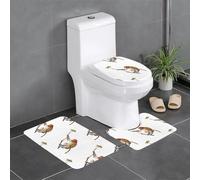 WBQLSL Proboscis Monkey Floor mat set (3 pieces) - bathroom non-slip mat, bedroom door mat, kitchen mat