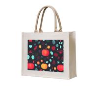 WBQLSL Pumpkin Flowers Printed Canvas Tote | Lightweight Storage Bag Perfect for the Beach, Picnics, and Everyday Shopping
