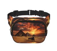 WBQLSL Pyramid Printed Waist Bag, Stylish Crossbody Bag, Lightweight Travel Sports Chest Bag