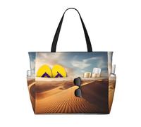 WBQLSL quicksand Pattern beach travel bag for gym/swimming pool/supermarket shopping/short trip