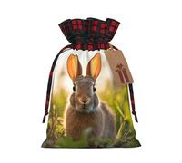 WBQLSL Rabbit in the grass Printed Flower Pocket 8.3x11.8 Inch Holiday Party Decoration Gift Bag Candy Snack Storage Bag