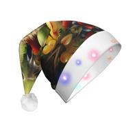 WBQLSL Raccoon on FruitChristmas hat with LED lights, perfect for costume parties, stage performances, and school events.