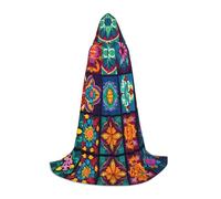 WBQLSL rainbow-colored pattern Patterned L Wizard Cape, Suitable for Adults & Teens Cosplay, Full Size Range S, M, L