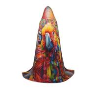 WBQLSL Rainbow Parrot Patterned S Wizard Cape, Suitable for Adults & Teens Cosplay, Full Size Range S, M, L
