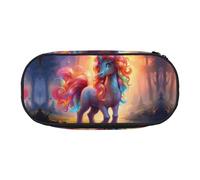 WBQLSL Rainbow Pony Printed Pencil case - Multi-Layer partition Pencil case, Suitable for Storing Campus Office Stationery
