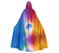 WBQLSL rainbow Printed Cape Robe - Masquerade Cape with Hood