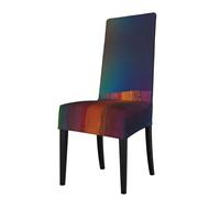 WBQLSL rainbow sky Patterned dining chair covers with backrests removable and washable 20 x 18 inches