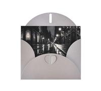 WBQLSL Rainy day in the street Gray Pattern Cards - Perfect for Valentine's Day and anniversaries, expressing love and blessings