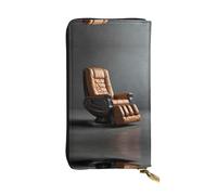 WBQLSL realistic chair Stylish leather wallet, 7.48 x 4.13 inch long zippered coin purse, convenient travel cash wallet