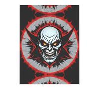 WBQLSL Red and Black Evil Ghost Printed Crystal Decorative Stickers Perfect for Phone Cases, Nail Art, Crafts, and Greeting Cards.