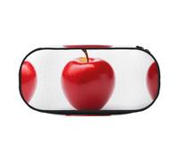 WBQLSL Red Fruits close-up Printed stationery storage bag - multi-grid layered pencil case portable student pencil bag