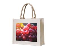 WBQLSL red grape Printed Canvas Tote | Lightweight Storage Bag Perfect for the Beach, Picnics, and Everyday Shopping