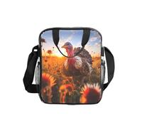 WBQLSL red-headed turkey printing Transparent Shoulder Bag Lunch Handbag with Zipper and Shoulder Strap for Women Men Work Shopping