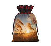 WBQLSL Reeds in the wind Burlap gift bag - 8.3x11.8 inch drawstring bag Party decoration supplies