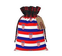 WBQLSL Republic of Croatia flag Gift drawstring bag, Christmas party supplies decoration bag, Christmas burlap gift bag 8.3 * 11.8 inches