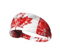 WBQLSL Retro Canada Flag Sports sweatband, moisture wicking, running, cycling, yoga, fitness, sports