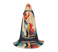 WBQLSL Retro geometric cat Patterned S Wizard Cape, Suitable for Adults & Teens Cosplay, Full Size Range S, M, L