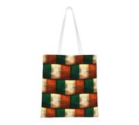 WBQLSL Retro Irish flag Shopping Bag, Unisex Hand Tote Lightweight Canvas Bag, Suitable for Shopping, Event Promotion, Travel, Work Reusable Tote Bag,