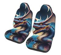 WBQLSL Roaring Dragon Printed Car Seat Covers - 2-Pack Seat Protectors - Elastic and Breathable Seat Cushions - Suitable for Cars, SUVs, Trucks, Vans